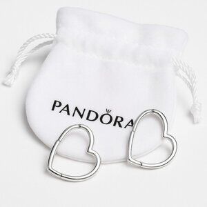 Pandora Silver Heart Earrings